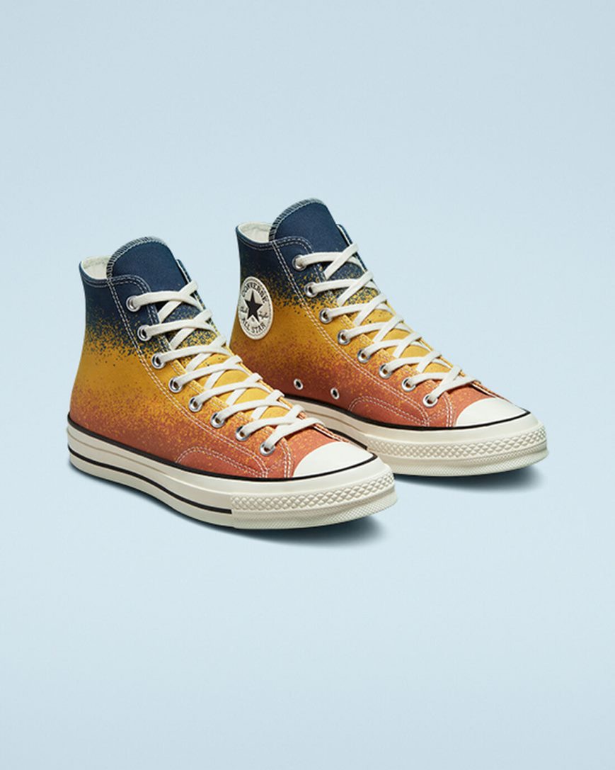 Men's Converse Chuck 70 Scatter Dye High Top Shoes Gold | AU 630ECS